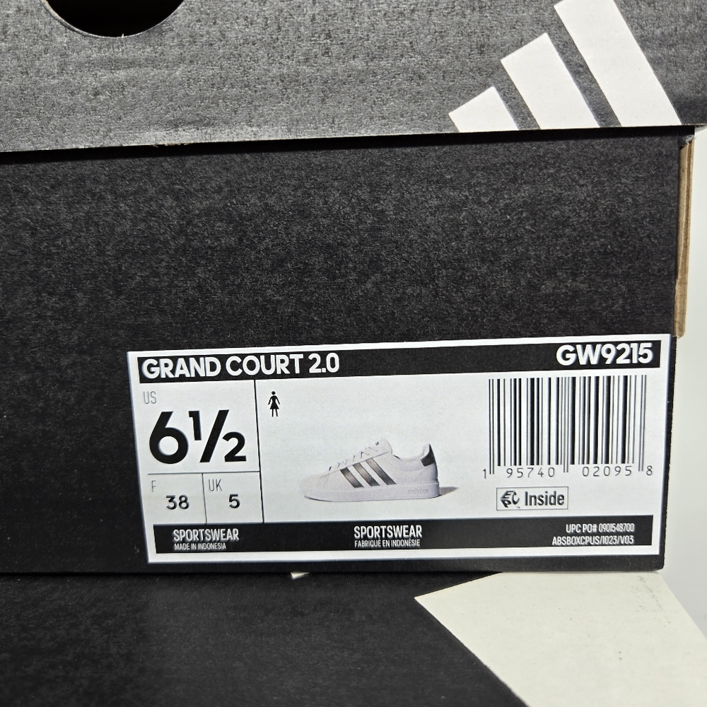 adidas Womwn's Grand Court White Platinum Metallic Tennis Shoes GW9215 Size 6.5 - Picture 8 of 8